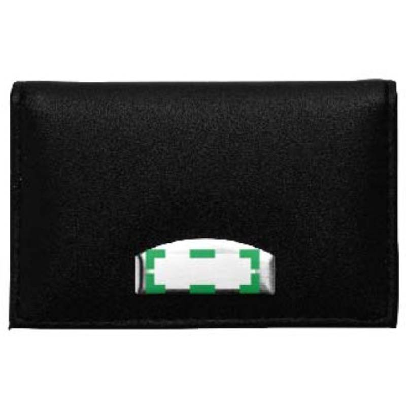 Vizitkář na 20 vizitek, kožená štípenka, černá Vizitkář na 20 vizitek, kožená štípenka, černá